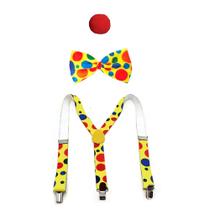 Kit Palhacinho Fantasia Palhaço Suspensório Gravata Nariz Kit Palhacinho Fantasia Palhaço Suspensório Gravata Nariz