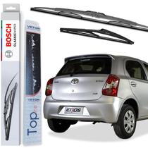 Kit Palheta Dianteira Bosch Ferro Traseira Vetor Etios Hatch