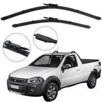 Kit Palheta Dianteira Strada Nova 2015 a 2018 Limpador de Parabrisa de Silicone