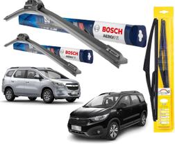 kit Palheta Limpador Parabrisa Bosch + Traseira Dyna GM Spin 2012 2013 2014 2015 2016 2017 2018 2019