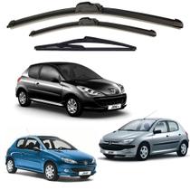 Kit Palheta Limpador Parabrisa Peugeot 206 1999 2000 2001 2002 2003 2004 2005 2006 2007 2008 2009