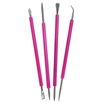 Kit Palito Espátula Aço Inox Ponta Dupla Manicure Podologia Pedicure Instrumentos Cutícula