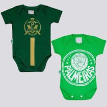 Kit Palmeiras Bodys Shield Verde e Shield Dourado Kit Palmeiras Bodys Shield Verde e Shield Dourado