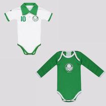 Kit Palmeras Bodys Polo Branco e Verde Manga Longa Kit Palmeras Bodys Polo Branco e Verde Manga Longa