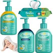 Kit Pampers Baby Glicerina 96 Lenço Umedecido Aromaaloe Vera