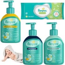 Kit Pampers Baby Glicerina Lenço Umedecido Aroma Aloe Vera