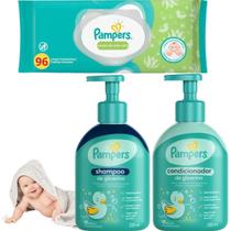 Kit Pampers Toalhas Lenço Umedecidos Glicerina Baby Bebê