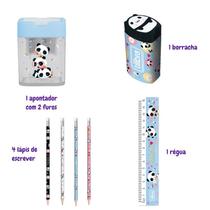 Kit panda (contém 4 lápis de escrever, 1 apontador, 1 régua 15cm e 1 borracha) - TILIBRA