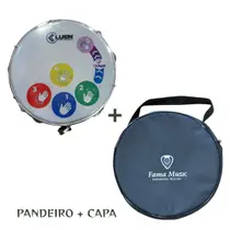 Kit Pandeiro 10 Luen 94060 Pele Leitosa Aprendizado + Capa Pandeiro 10 Fama Music BIP036SP Simples
