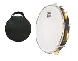 Kit Pandeiro 10'' PHX Madeira P. Leitosa c/ 7 afin + Capa