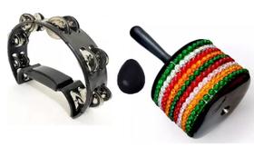 Kit Pandeiro Meia Lua + Afuxe PHX + Ovinho