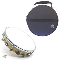 KIT Pandeiro Profissional 10'' Pele Couro + BAG SUPER LUXO