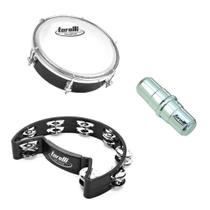 Kit Pandeirola Meia Lua Tamborim e Ganzá Torelli