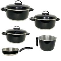 Kit Panela 5 Peças Alumínio Resistente Frigideira Caneco Leiteira Panela ENVIO IMEDIATO Kit Panela 5 Peças Alumínio Resistente Frigideira Caneco Leiteira Panela ENVIO IMEDIATO