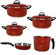 Kit Panela 5 Peças Alumínio Resistente Frigideira Caneco Leiteira Panela ENVIO IMEDIATO