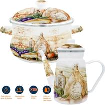 Kit Panela Caçarola Bule Italy Esmaltados À Indução Vintage Kit Panela Caçarola Bule Italy Esmaltados À Indução Vintage