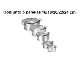Kit Panela Caçarola Ind. Alum. Vigor 16/18/20/22/24 cm Kit Panela Caçarola Ind. Alum. Vigor 16/18/20/22/24 cm