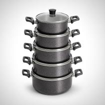 Kit Panela de Alumínio Tampa de Vidro