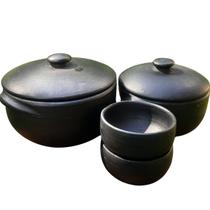 Kit Panela de Barro Capixaba 5L 3L 2 Cumbucas Curadas Moqueca Artesanal Fogão Lenha Cozinha Rustica Kit Panela de Barro Capixaba 5L 3L 2 Cumbucas Curadas Moqueca Artesanal Fogão Lenha Cozinha Rustica
