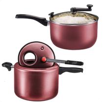 Kit Panela De Pressão 4,5L Cereja MTA + Pipoqueira Cereja Antiaderente