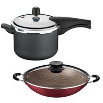 KIT - Panela de Pressão 4,5L Vancouver Grafite + 1 Panela WOK 36cm - Tramontina