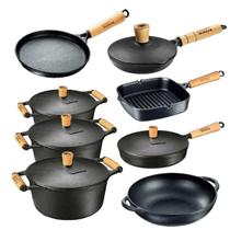 Kit Panela Mineira 8 Pçs Caçarolas, Parmegiana, Cook Grill, Frigideira, Tapioqueira e Fast Egg