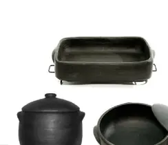 Kit Panela Moquequeira De Barro E Telha P/ Moqueca De Peixe