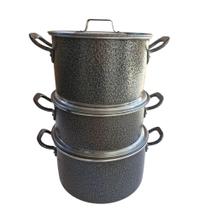 Kit Panela Preto de Alumínio Craquelada 3 Peças Feijoada Jogo de Panelas