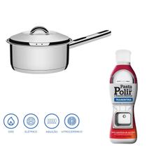 Kit Panela Solar 16Cm Inox + Pasta Para Polir Tramontina