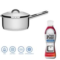 Kit Panela Solar 20Cm Inox + Pasta Para Polir Tramontina