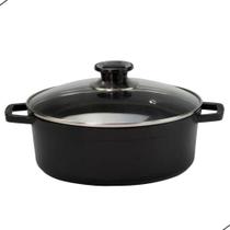 Kit Panelas Caçarolas De Ferro Fundido Tampa De Vidro Preto Kit Panelas Caçarolas De Ferro Fundido Tampa De Vidro Preto