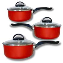 Kit Panelas Caçarolas Veneza Antiaderente 3 peças Kit Panelas Caçarolas Veneza Antiaderente 3 peças