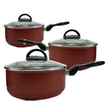 Kit Panelas Caçarolas Veneza Antiaderente 3 peças Kit Panelas Caçarolas Veneza Antiaderente 3 peças