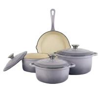 Kit Panelas Cozinha Ferro Fundido Esmaltado Com 7 Peças para Indução Kit Panelas Cozinha Ferro Fundido Esmaltado Com 7 Peças para Indução