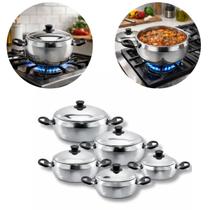 Kit Panelas de Alumínio 5pcs Bojuda 16 a 24cm Polida Alumínio Globo Kit Panelas de Alumínio 5pcs Bojuda 16 a 24cm Polida Alumínio Globo