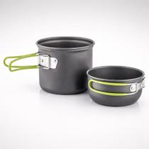 Kit Panelas de Camping em Aluminio com 2 Pecas Compacto