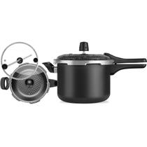 Kit Panelas de Pressão Com 3 Tampas Preto Conjunto Versátil Patolux Kit Panelas de Pressão Com 3 Tampas Preto Conjunto Versátil Patolux