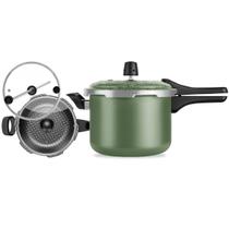 Kit Panelas de Pressão Com 3 Tampas Verde Conjunto Versátil Patolux Kit Panelas de Pressão Com 3 Tampas Verde Conjunto Versátil Patolux