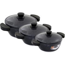 Kit Panelas Gulê Alumínio 900ml 1,45l 1,75l 3 Peças Grafite. Kit Panelas Gulê Alumínio 900ml 1,45l 1,75l 3 Peças Grafite.