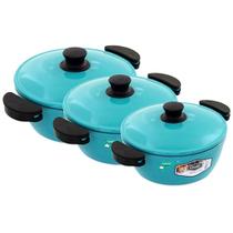 Kit Panelas Gulê Alumínio 900ml 1,45l 1,75l 3 Peças Turquesa Kit Panelas Gulê Alumínio 900ml 1,45l 1,75l 3 Peças Turquesa