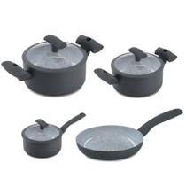 Kit Panelas Indução 4 Peças Hércules Cinza Antiaderente Soft Touch