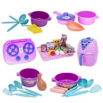 Kit Panelas Infantil Cozinha Comida Air Fryer Fogão 35pç