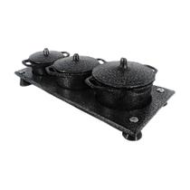 Kit Panelas Mini Fogão a Lenha Alumínio Fundido Craquelado Preto Diviforte Kit Panelas Mini Fogão a Lenha Alumínio Fundido Craquelado Preto Diviforte