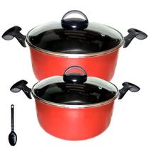 Kit Panelas Panela France Tamanho Grande Nº22 E Nº24 Antiaderente + 1 Espátula de Nylon