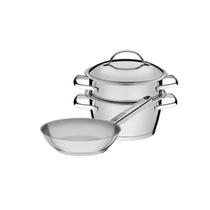 Kit Panelas Tramontina Inox Fundo Triplo Cooktop Indução 2Pç