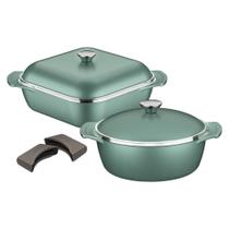 Kit Panelas Tramontina Lyon Alumínio Antiaderente Starflon High Perfomance Verde Esmeralda 4 Peças