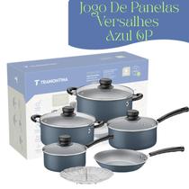Kit Panelas Tramontina Versalhes 6 Peças Azul Antiaderente Starflon Max Kit Panelas Tramontina Versalhes 6 Peças Azul Antiaderente Starflon Max
