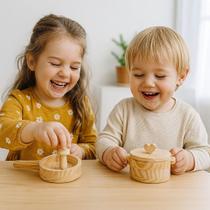 Kit Panelinha em Madeira Pinus Brincar, Criar e Conectar Brinquedos Educativos