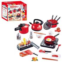 Kit Panelinha Infantil 38 Peças Com Churrasqueira Cooktop Kit Panelinha Infantil 38 Peças Com Churrasqueira Cooktop