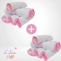 Kit Paninho de Boca Babete 6 ou 12 unidades Estampados 100% Algodão 30x30 cm